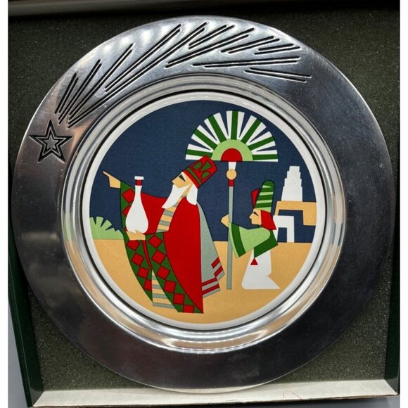 Limited Edition Wilton Armetale Christmas Plate "The Journey Of The Magi" 1993 - Picture 1 of 7